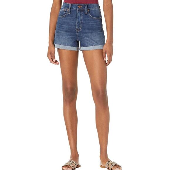 Madewell High-Rise Denim Shorts in Glenoaks Wash: Cutoff Edition Stretch Size 24 - Picture 6 of 14